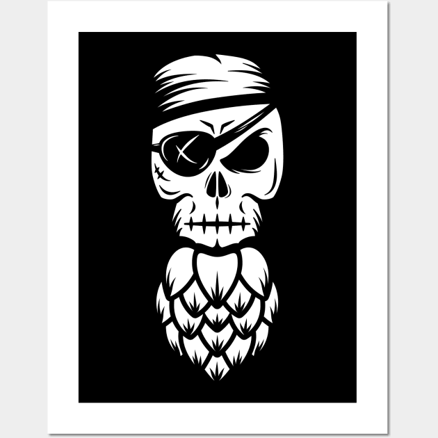 Pirate with Hoppy Beard (white) Wall Art by dkdesigns27